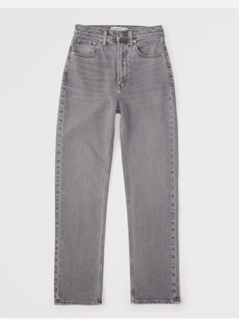Abercrombie & Fitch Gray Ankle Straight Leg Ultra High-Rise Jeans